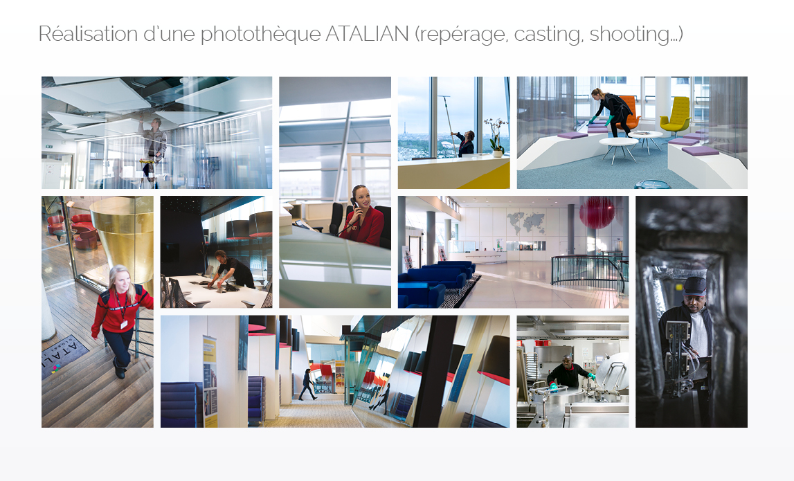Réalisation d'une photothèque ATALIAN (repérage, casting, shooting…)