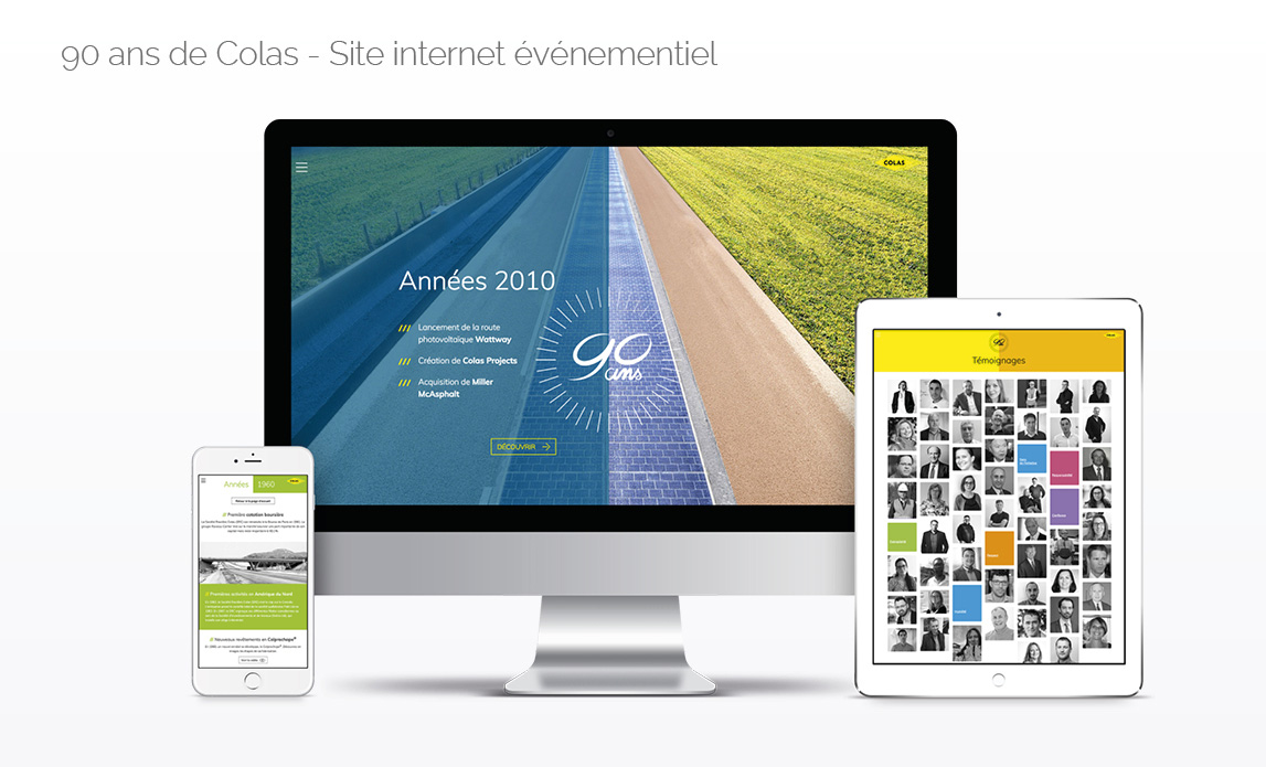 90ans de Colas - Site internet évévnementiel